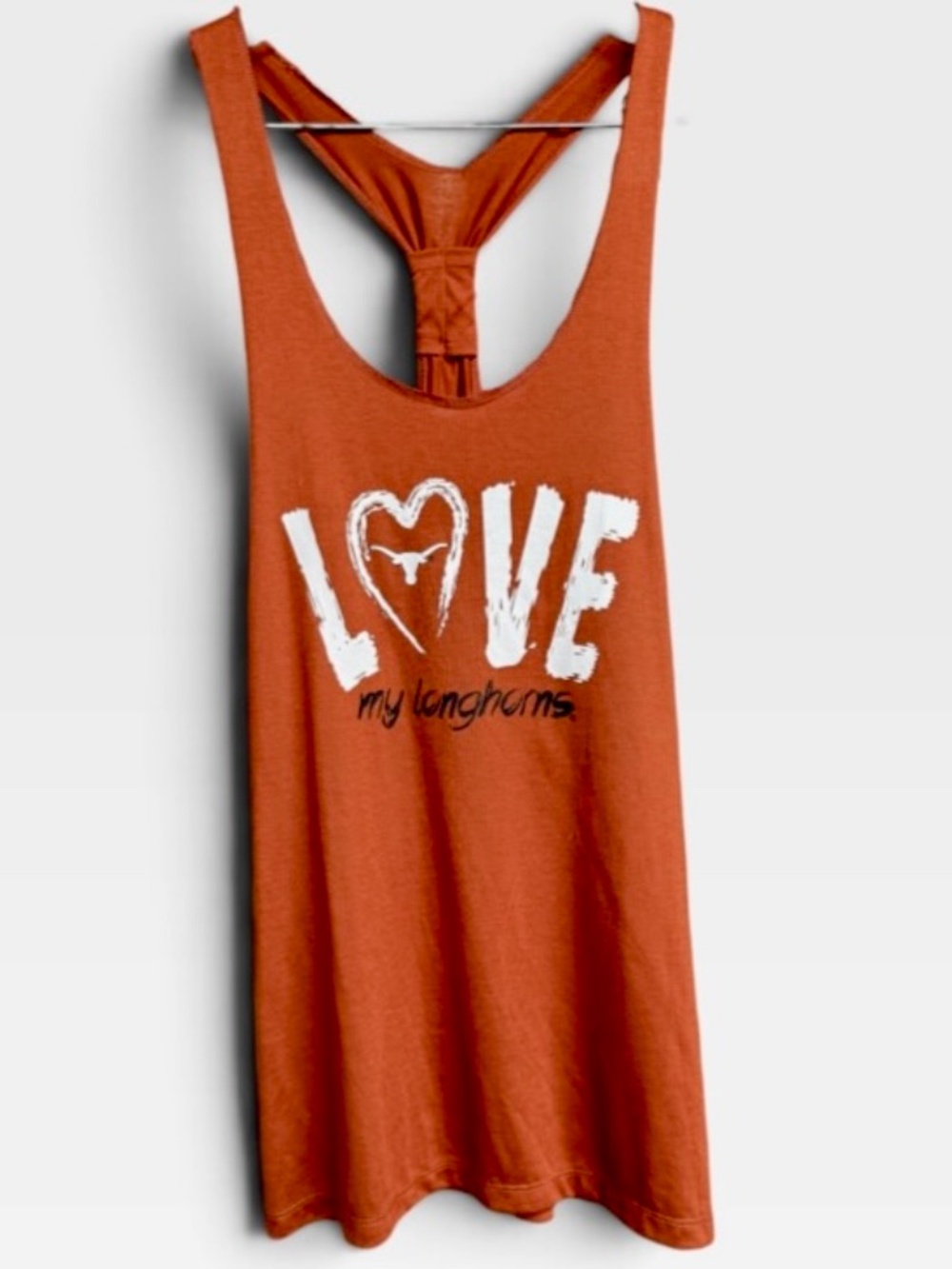 NWT Love My Longhorns Burnt Orange Tank Sz L